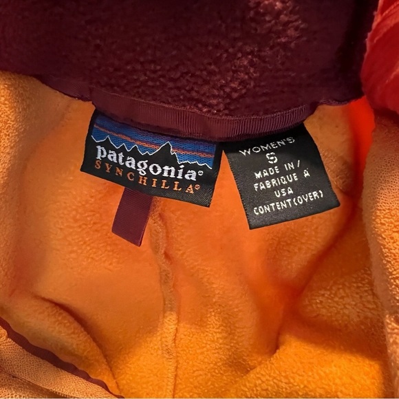 PATAGONIA Synchilla Fleece Vest in Orange / Purple Size Small - Picture 6 of 6